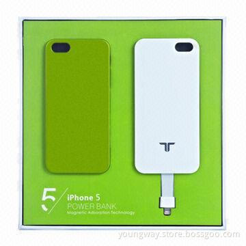 Shenzhen Factory 3,000mAh Magnetic Attachable Power Banks for iPhone 5, OEM/ODM Services Welcomed